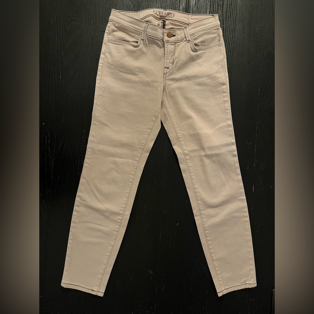 J Brand Nude with black stitching super skinny leg size 28 jeans